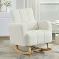 thumbnail image 2 of Miniyam Accent Rocking Chair with Pillow, Teddy Velvet,Cream White, 2 of 9