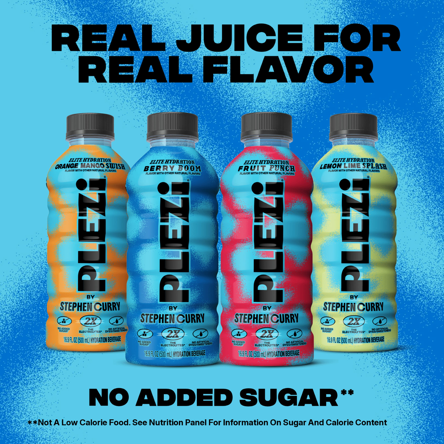 PLEZi Hydration Berry Boom Sports Drink, No Added Sugar, 2X Electrolytes & 560mg Potassium, Made with Real Juice, 16.9 fl oz Bottles, 12 Pack