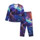 thumbnail image 1 of Fotbe Starry Sky Turtle Conjunto de Pijama de Manga Larga para Mujer con Estampado, Ropa de Dormir de 2 Piezas, Conjunto de Casa Suave y Cómodo con Bolsillos-Small, 1 of 7