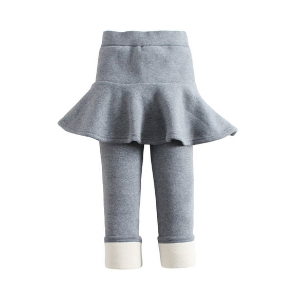 Trendy Girls' Leggings with Skirt - Ruffle Skirt Pants for Kids for 1-8 Years,Color:GY2,Size:6-7 Years