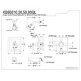 thumbnail image 2 of Kingston Brass KB86510QL Tub & Shower Faucet Metal Handle, Chrome, 2 of 2