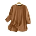thumbnail image 3 of ZANZEA Women Full Sleeved Solid Thin Blouse Holiday O-Neck Shirts Tops, 3 of 6