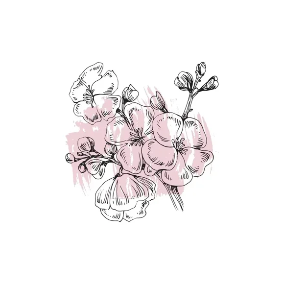 Minimalist Line Flower Art Sakura Blossoms Cherry Posters Canvas Painting and Prints Wall Art Picture for Living Room Home Decor50 x 70 cm, unframed,SKU-15
