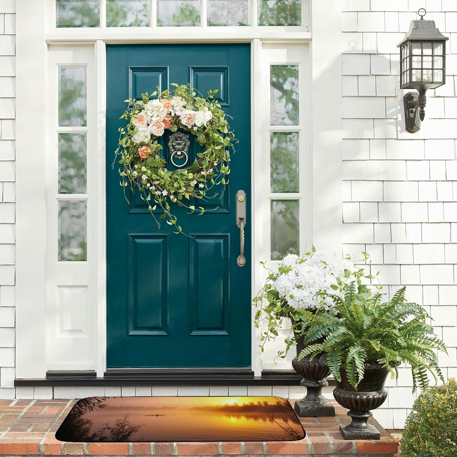 PHYHOO Decorative Door Mat, Door Mat with Non-Slip Rubber Backing, Easy Cleaning, Traps Dirt, Rug for Entry, Patio, Garage - Gravel Pond Pond Water Lake Landscape Nature 13 19.68*47.24 in