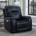 Lexington Ocean Blue Faux Leather Power Media Recliner