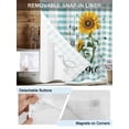 thumbnail image 3 of No Hook Cloth Fabric Shower Curtain with Snap in Liner, Sunflower Waterproof Shower Curtains Set with See Through Top Window, Teal Green Check You Are My Sunshine Bee Bath Curtains Shower 66"x72", 3 of 6