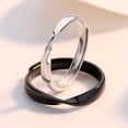 thumbnail image 3 of Anillo de pareja Mobius, anillo para hombre y mujer, anillo abierto simple en blanco y negro japonés y coreano, 3 of 5