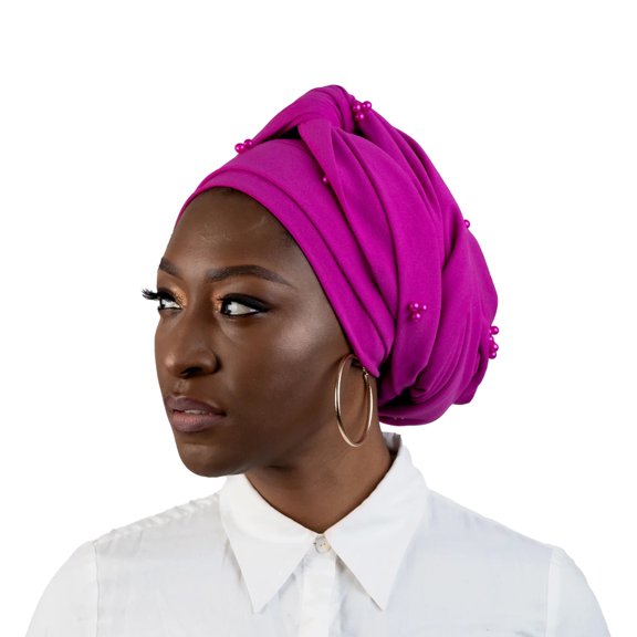 Women's Hat and Turban,Rania Loop Pearls,Women's Turban Headband,Women's Beaded Turban,Head Wrap for Women,Embellished Women's Turban,Modern Turban for Women