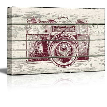 Wall26 - Point and Click Camera Print Artwork - Rustic Canvas Wall Art Home Decor - 24x36 (Best Point And Click Cameras 2019)