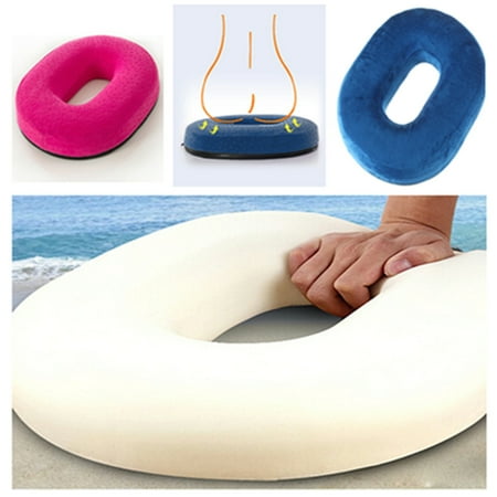Cushioned Comfort Support Donut Seat Ring Seat Back Tailbone Pain Relief Support Cushion Comfort Memory Foam Massage Pillow for Home Office Car ()