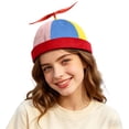 thumbnail image 3 of Womens Beach Hat Unisex Adjustable Adult Baseball Cap Detachable Propeller Novelty Hat Red One Size, 3 of 5