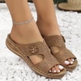thumbnail image 3 of Womens Orthopedic Slides Sandals 2025 Comfortable Leather Arch Support Walking Dress Slip on Beach Shoes, 3 of 6