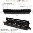 thumbnail image 3 of Vacuum Sealer Machine, Automatic Vacuum Air Sealer Machine for Food Preservation with 15 Sealing Bags, Black, 3 of 6