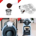 thumbnail image 2 of Injueey Cápsula Cápsula de acero inoxidable Cápsula de taza de café Conjunto Cápsula reutilizable Cuchara Cepillo Sello Pod Juegos de servir café y té 100 piezas tapas y 1, 2 of 6