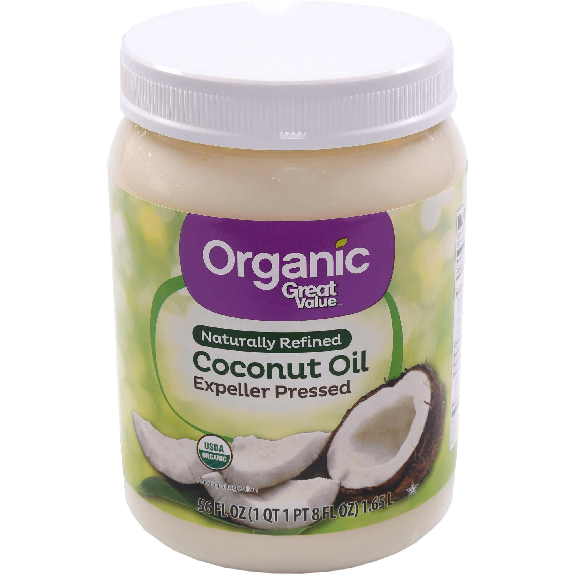 Great Value Organic Naturally Refined Coconut Oil 56 Oz Walmartcom