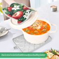 thumbnail image 3 of Yayeee Pot Holders Kitchen Heat Resistant with Pocket 7"x9.8" Cotton Oven Cooking Hot Pads, Red Apple Pattern, 3 of 7