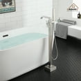 thumbnail image 6 of CASAINC Brushed Nickel Single-Handle Floor-Mounted Bathtub Faucet High Flow Bathroom Tub Filler with Hand Shower, 6 of 10