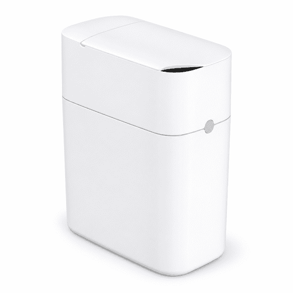 LFBEAR 9 L / 2.4 gal Touchless Motion Sensor Bathroom Trash Can, Slim Automatic Wastebasket for Narrow Spaces, White