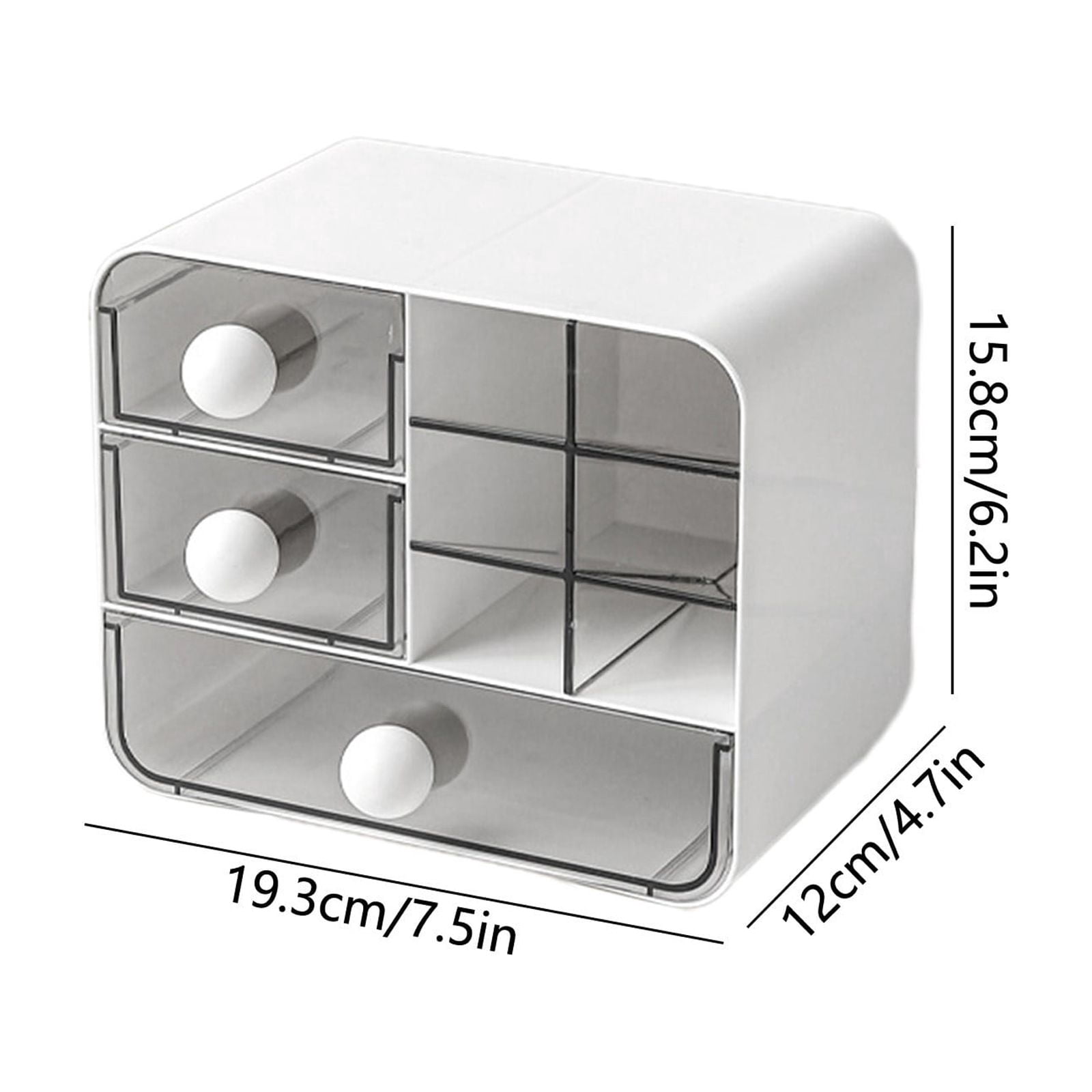 Desktop Storage Box with Drawers,7.6x6.2x4.7 Inch Student Office Accessory Organizer,Hand Account Insert Pen Container,Cosmetics Dormitory Desk Shelf for Small Items