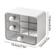 thumbnail image 3 of Organizador de cajas de almacenamiento de sobremesa, armario de almacenamiento de plástico con varios cajones, amarillo blanco 19,3x15,8x12cm para papelería de escritorio de cosméticos, dormitorio, 3 of 6