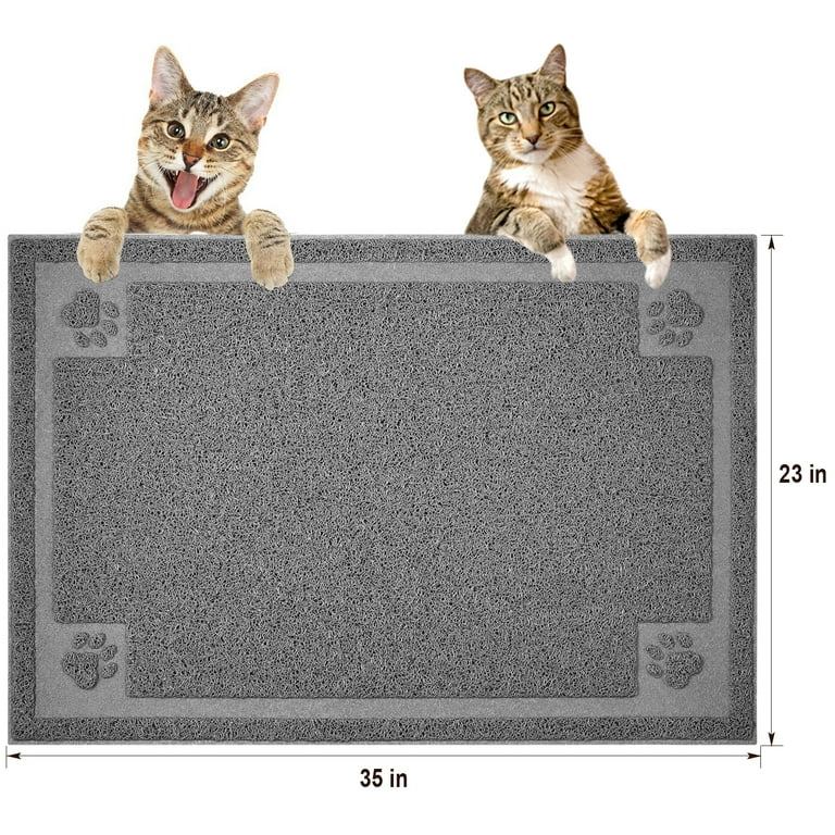 UPSKY Litter Trapping Mat Soft on Kitty Paws, Durable Large Litter Box Mat  35 x 24 Scatter Control, Waterproof and Extra Large Box Carpet.