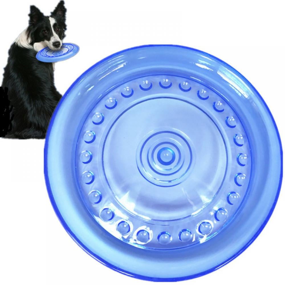 Dog Flying Disc Dog Silicone Frisbee Training Toy Interactive Dog Toys Outdoor Noctilucous Frisbee for Small Medium Large Dogs Purple 