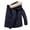 Dark Blue, variant on Male Winter Warm Casual Padded Jacket Thickened Mid Length Pocket Design Hooded Collar Padded Jacket