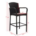 thumbnail image 2 of Gymax 2PC Rotin en Osier Bar Tabouret Accoudoir Haut Chaise Patio, 2 of 7