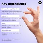 Vital Vitamins Multi Collagen Complex Plus - Biotin, HA, Vit C - Hair, Skin, Nails, Joints - 150 Count