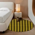 thumbnail image 3 of Round Rugs 3 Ft, Black Yellow Plaid Non Slip Area Rugs for Kitchen Bedroom Entryway, Retro Country Buffalo Check Gingham Washable Carpet Runner Rug Floor Mats for Bedroom Home Decor, 3 of 9