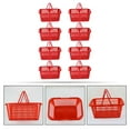 thumbnail image 3 of KONTONTY Portable Plastic Storage Basket with Double Handles for Home Use Red Large Capacity, 3 of 8