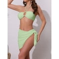 thumbnail image 2 of DARING DIVA Women's Rope Circle Halter Ribbed Bikini Set X-Large Light Green, 2 of 6