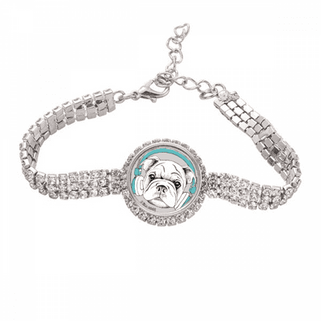 Headset Music Vitality Sounds Dog Tennis Chain Anklet Bracelet Diamond Jewelry