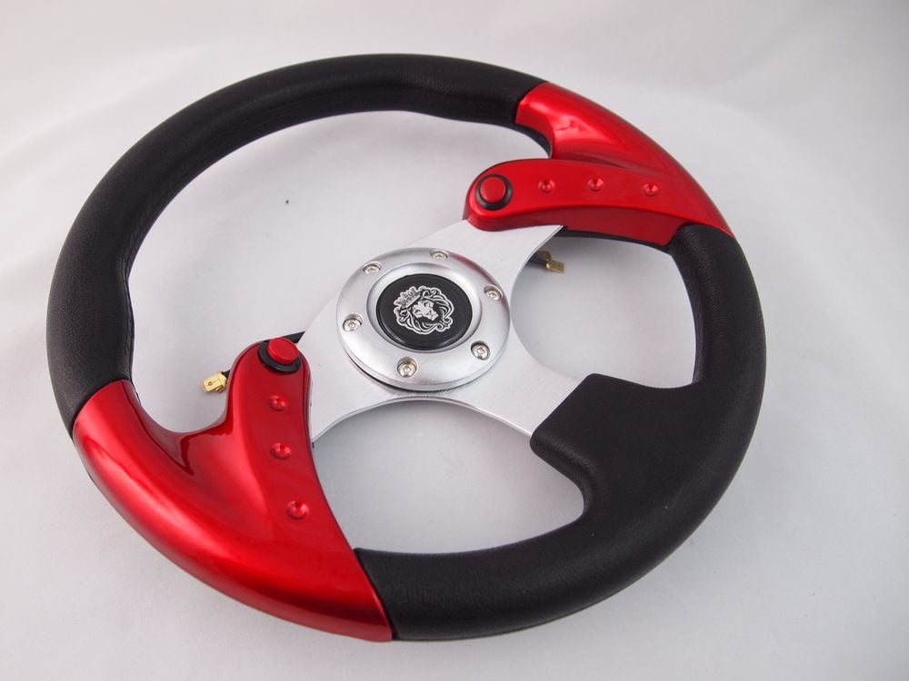 RED 12.5" Steering Wheel with Adapter for RZR 570 800 900 1000