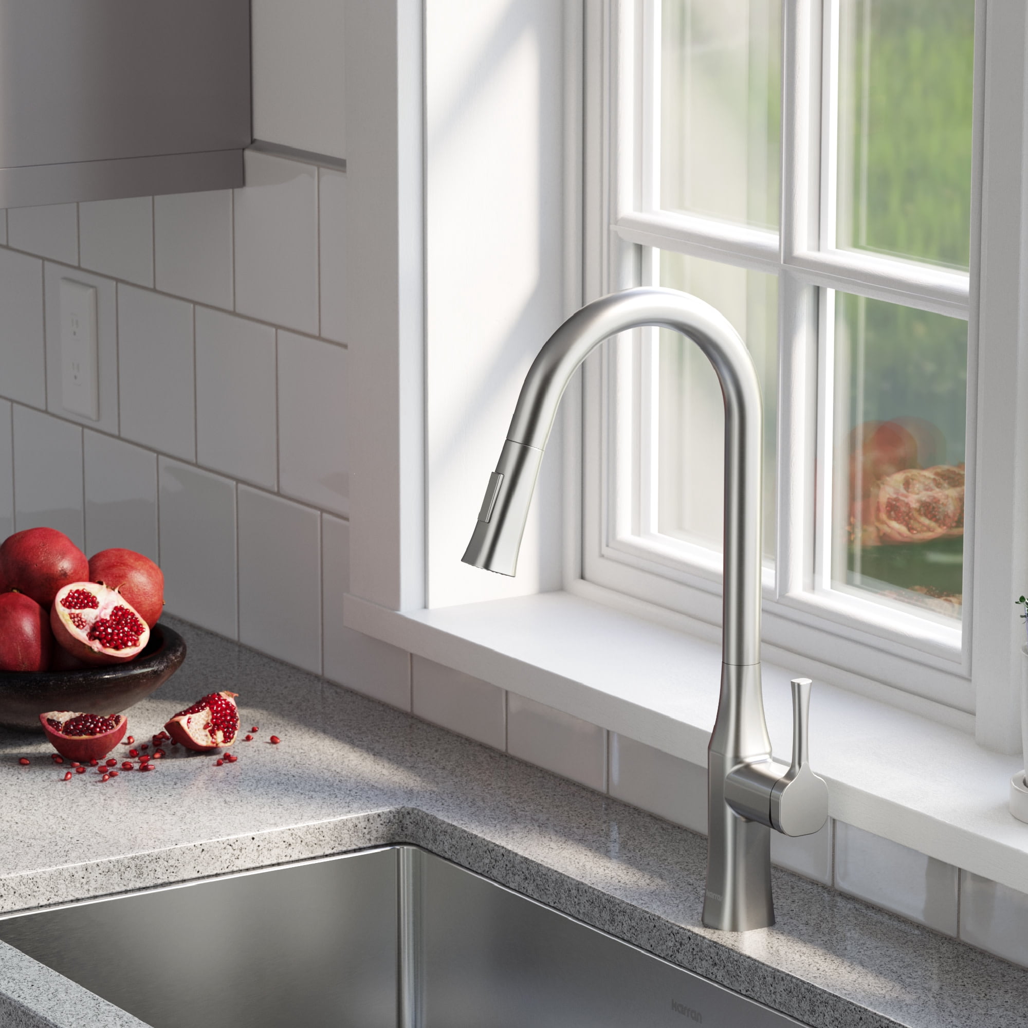 Karran Standerton KKF140 Single Handle Pull-Down Sprayer Kitchen Faucet in Chrome