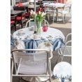 thumbnail image 4 of Outdoor Tablecloth with Umbrella Hole and Zipper, Blue White Pumpkin Round Table Cloth 60 Inch Waterproof Tablecloth, Fall Thanksgiving Eucalyptus Coastal Picnic Table Cover for Patio Camping, 4 of 7