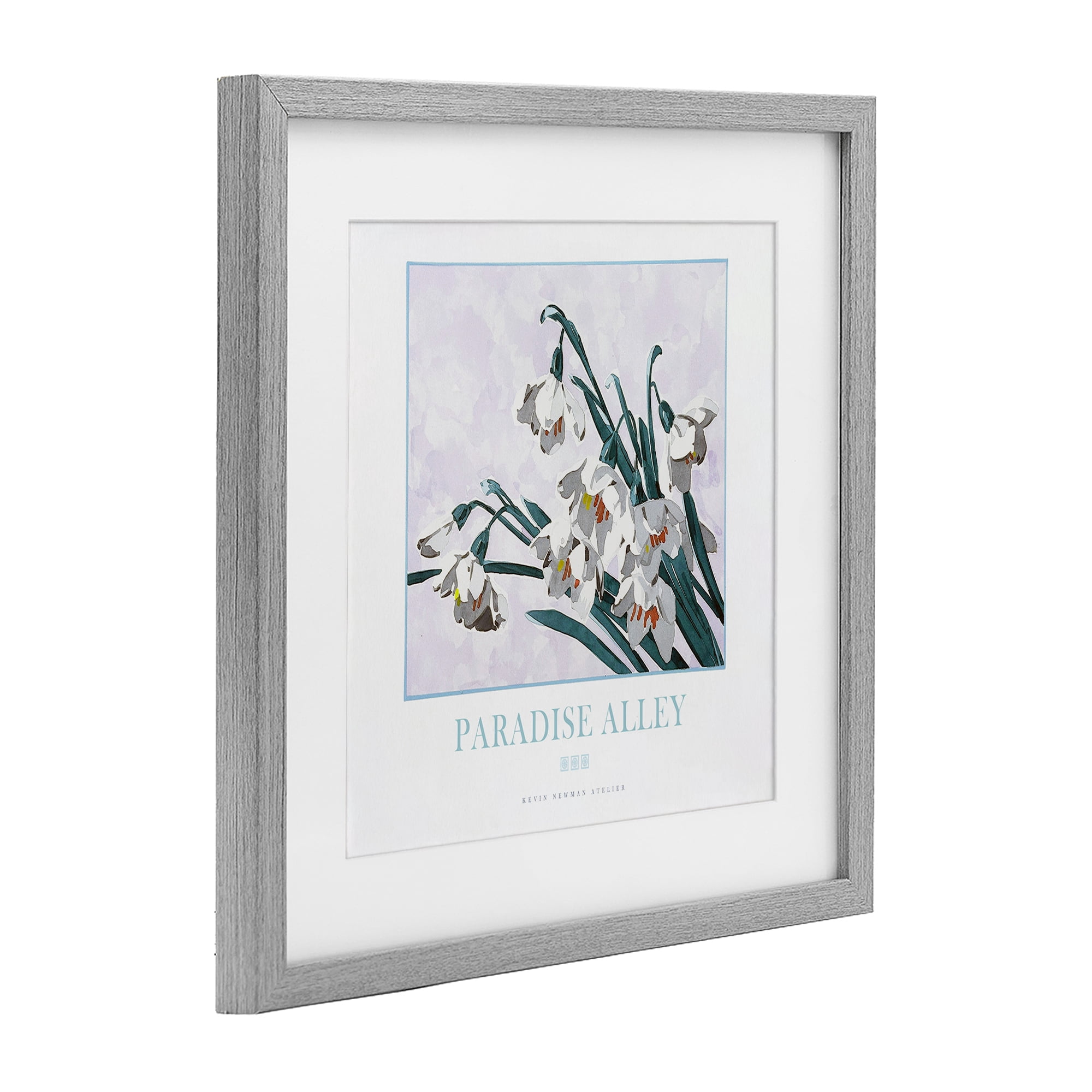 Stupell Industries Paradise Alley White Spring Blooms Gray Framed Print Under Glass, design by Jadei Graphics
