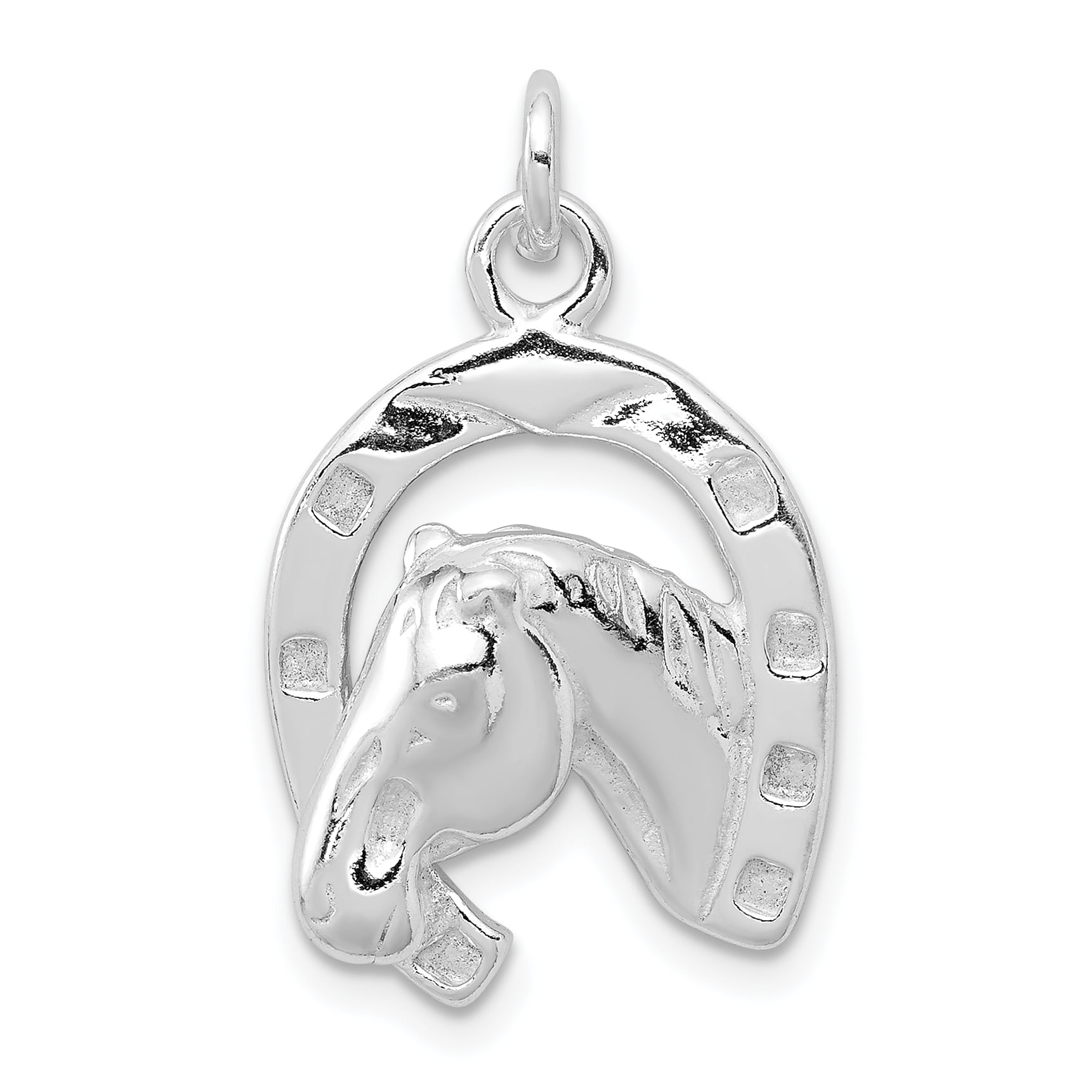 HORSE & WESTERN JEWELLERY JEWELRY LADIES  CRYSTAL HORSESHOE NECKLACE  SILVER 