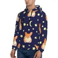 thumbnail image 3 of Kdxio Corgi Lying With Moons And Stars Print Mens Casual Hooded Collar Drawstring Hoodies Pullover Sweatshirts Casual Long Sleeve Shirts-Large, 3 of 7