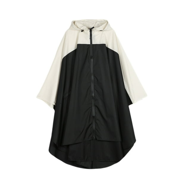 Impermeable ligero para mujer Sunnimix con capucha negro Beige