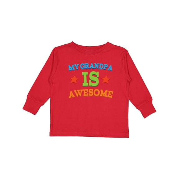 Inktastic Grandpa Is Awesome Boys or Girls Long Sleeve Toddler T-Shirt