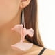 thumbnail image 4 of Pendientes largos con borlas de flores exageradas Pendientes personalizados Pendientes largos de tela Pendientes elegantes con flores, 4 of 5