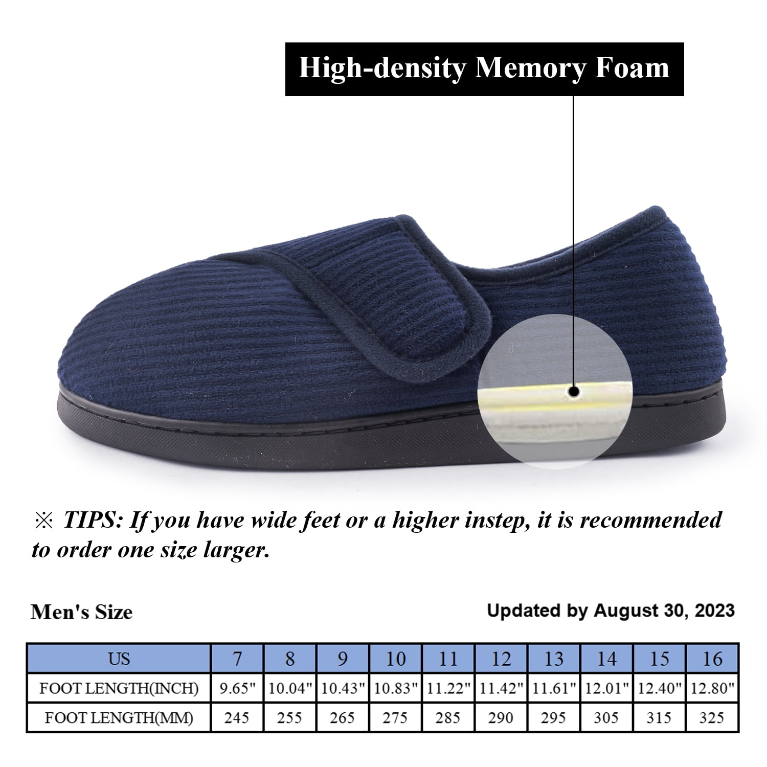 Adjustable Memory Foam Diabetic Slippers for Men UK Ubuy