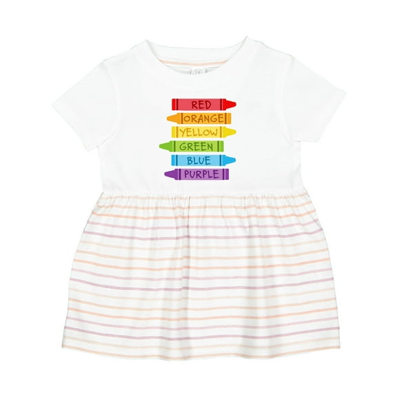 Inktastic Colored Crayons Girls Baby Dress