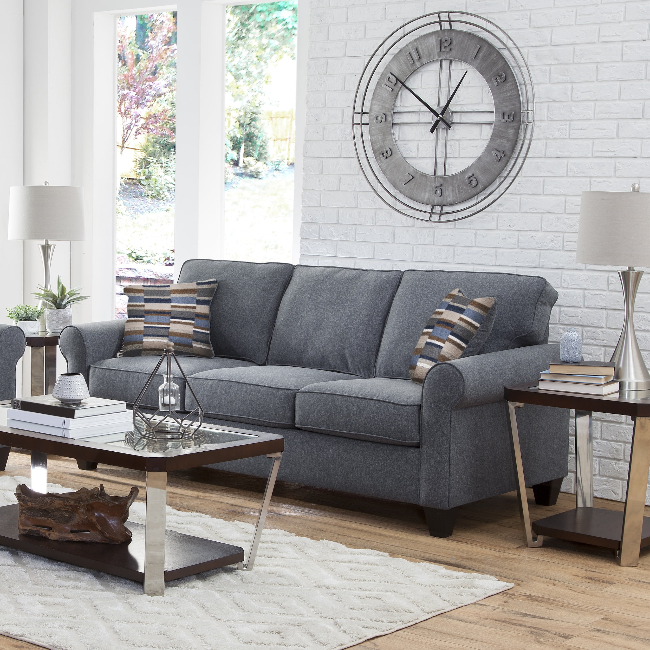 Furniture Classics Eureka Rolled Arm Sofa with Two Pillows