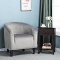 thumbnail image 2 of Alden Design Upholstered Barrel Accent Chair for Livingroom, Gray Velvet, 2 of 10