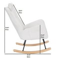 thumbnail image 3 of PORKISS Modern Rocking Chair, Upholstered Teddy Fabric Accent Chairs with High Backrest, Glider Rocker Comfortable Armchair with Padded Seat for Living Room Bedroom Playroom, White, 3 of 7