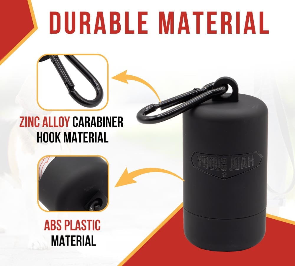 2 Pack Dog Poop Bag Holder for Leash w/ Leak-proof 15 Poop Bags and Carabiner Clip - Reusable Doggie Potty Bag Dispenser, Pet Waste Bag Holder - Silver