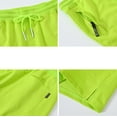 thumbnail image 6 of QPNGRP Men's Workout Stretch Shorts Casual Drawstring Elastic Zipper Pockets Fluorescentgreen 40, 6 of 8