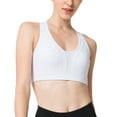 thumbnail image 3 of Yvette High Impact Sports Bras for Women Criss Cross Back Sexy Running Bra Plus Size for Large Bust,White,XX-Large Plus, 3 of 10